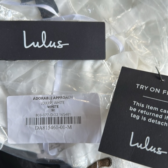 Lulus Adorable Approach White Floral Embroidered Tie-strap Mini Dress - Size M - Picture 2 of 2